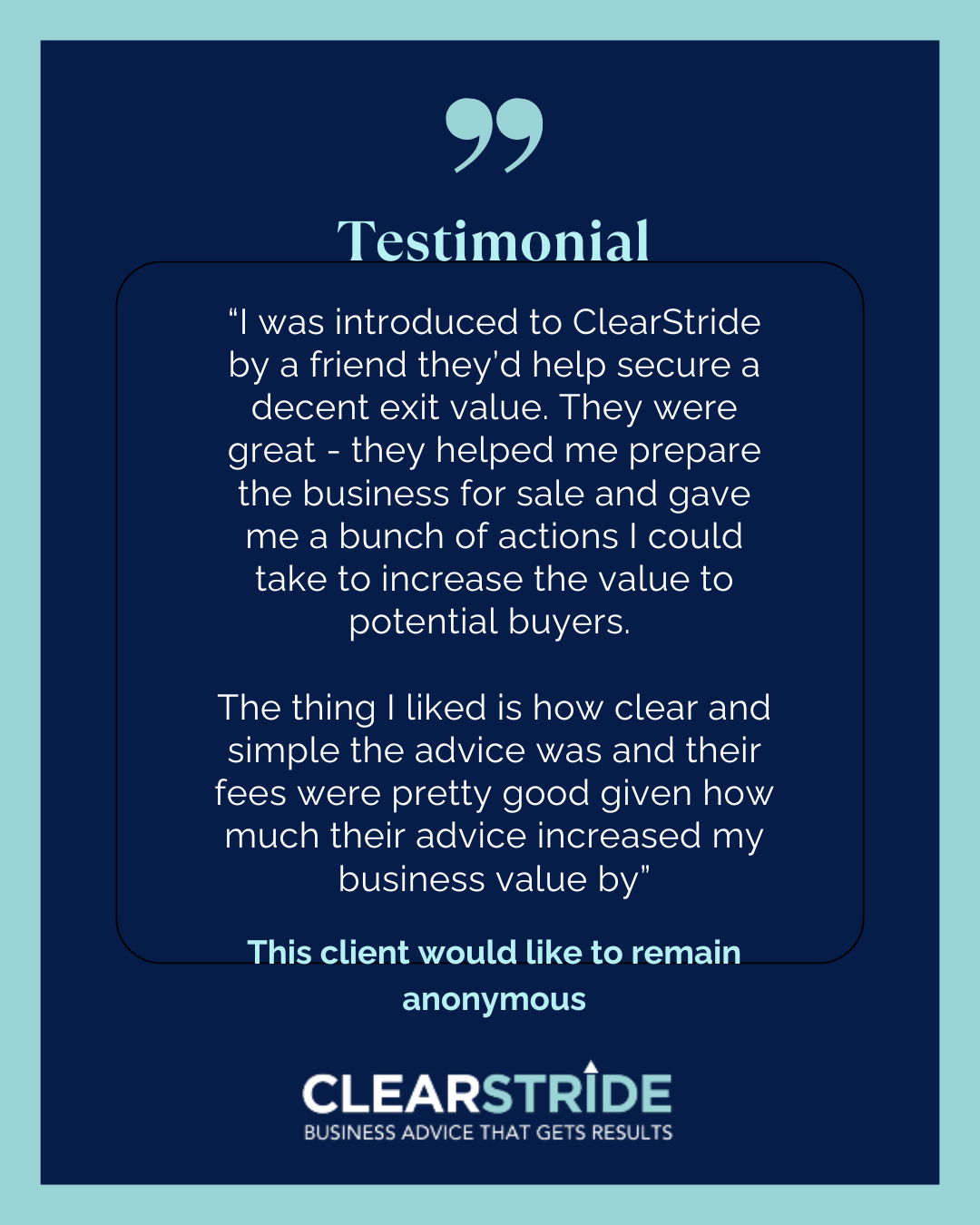 Advisor Testimonial