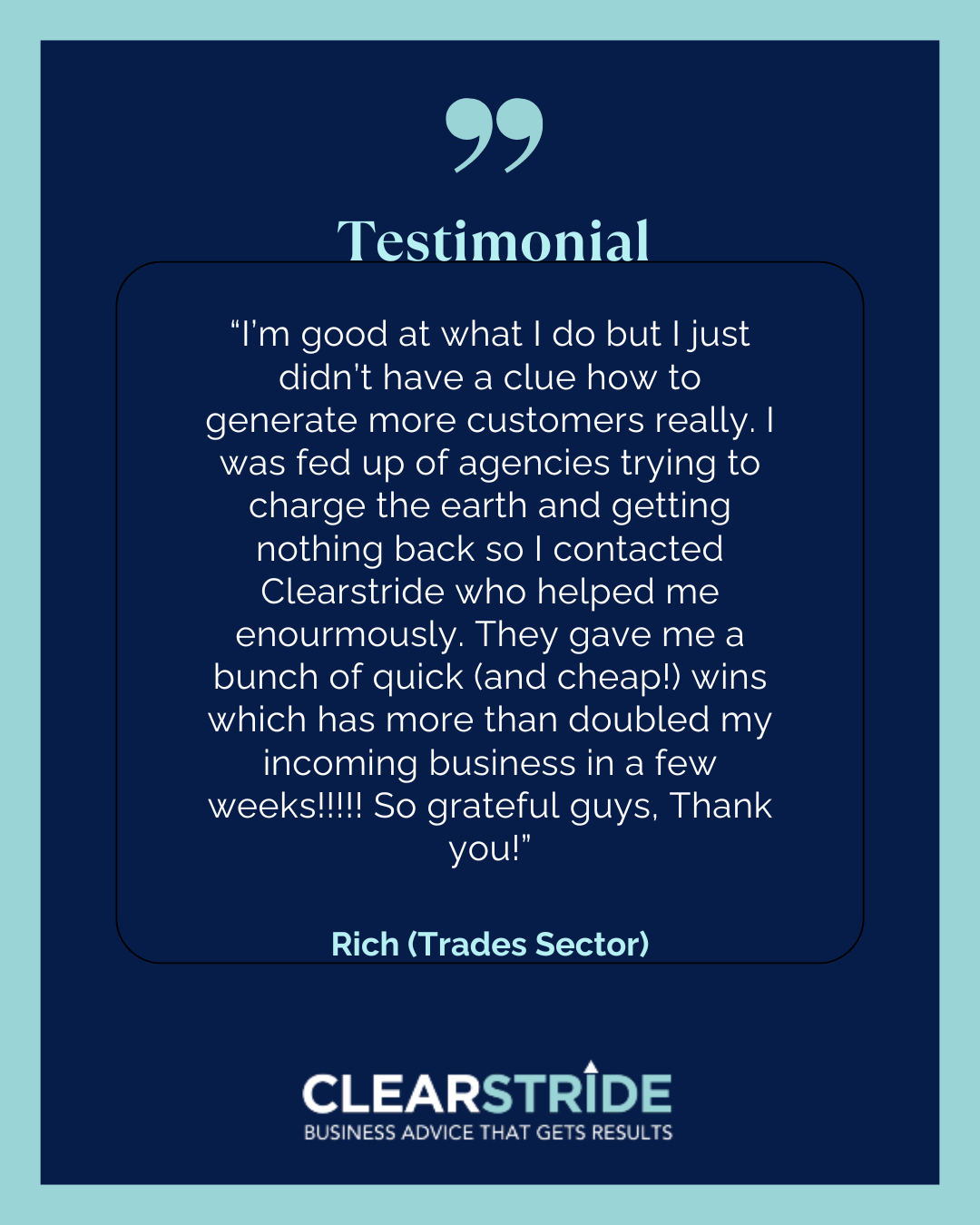 Marketing Consultant Testimonial