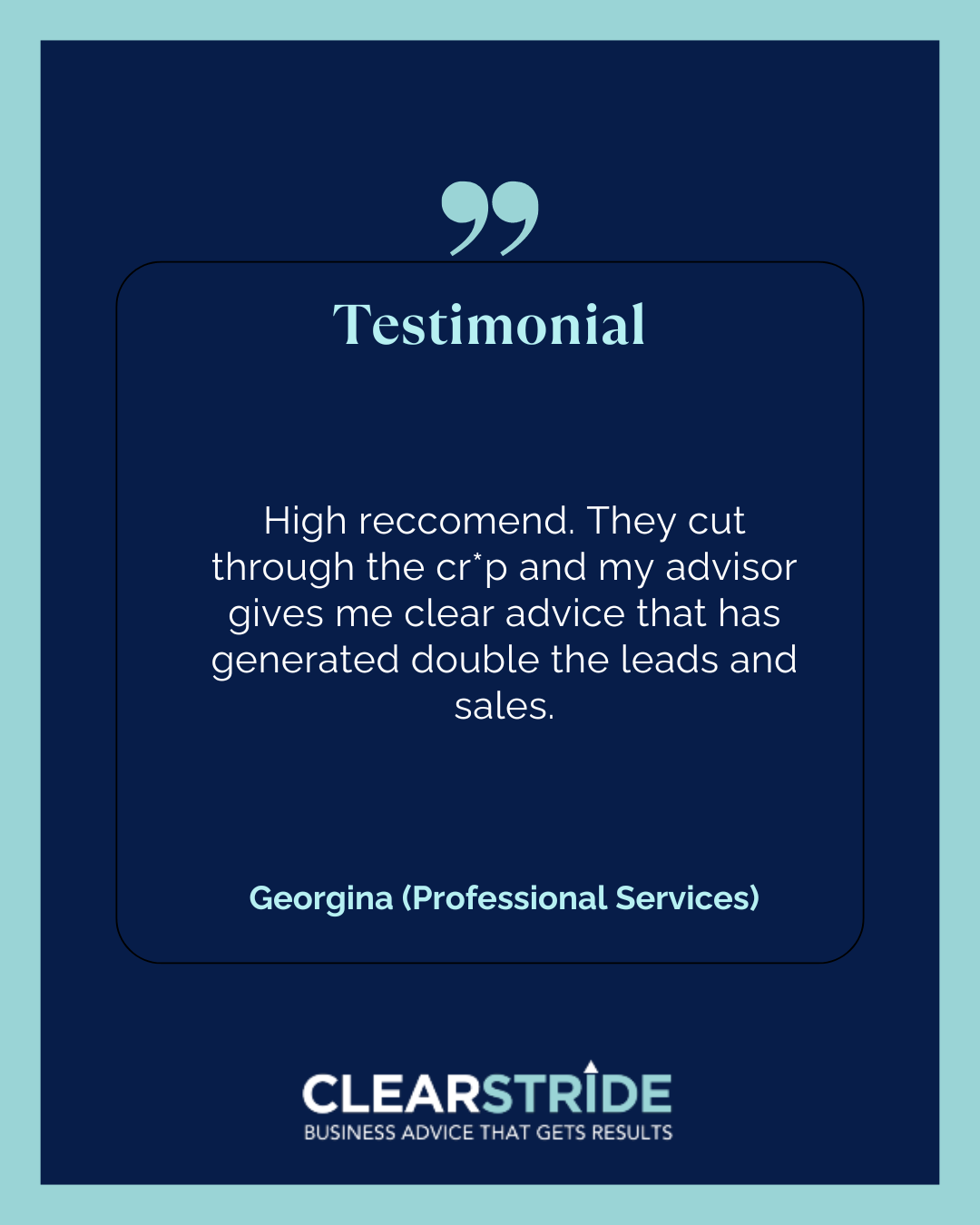 Melbourne Business Advisor Testimonial