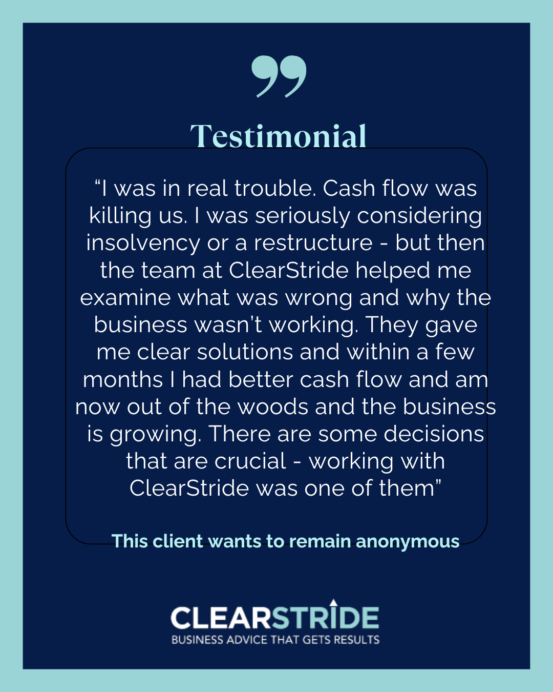 Small Business Restructure Testimonial